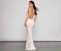 Blair Sequin Scroll Sleeveless Formal Dress
