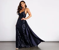 Eliska Formal Sequin and Satin Dress