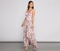 Ava Formal Floral Pleated Dress