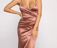 Nikita Formal High Slit Satin Dress
