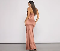 Nikita Formal High Slit Satin Dress