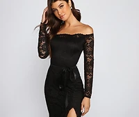 Audrey Glitter Lace Mermaid Dress