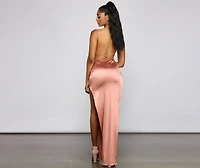 Nat Formal Backless Satin Dress