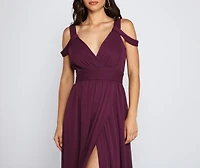 Tinsley Formal Chiffon Wrap Dress