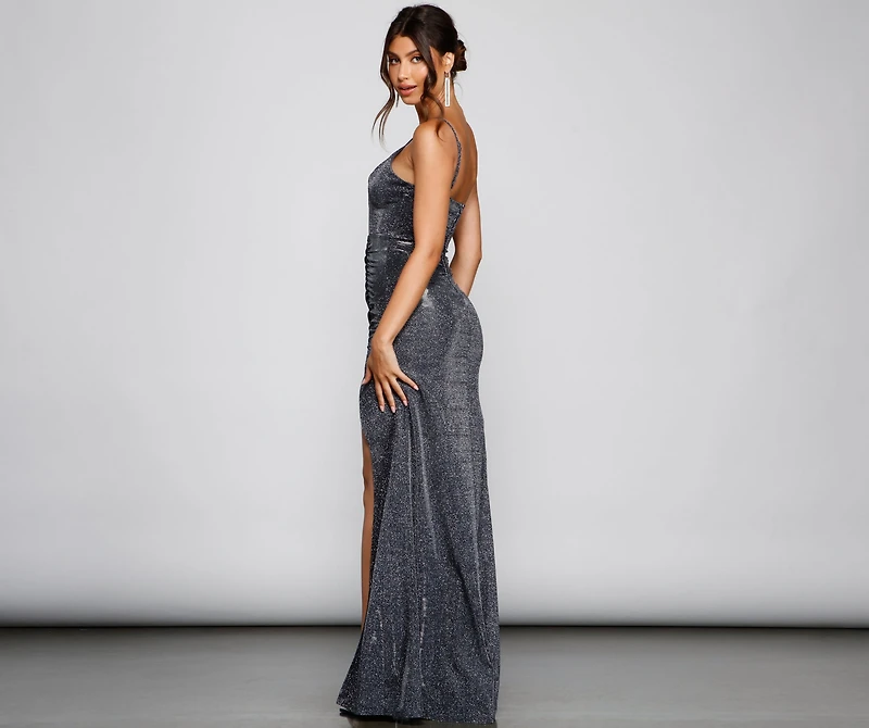 Courtney Sleeveless Shimmer Formal Dress