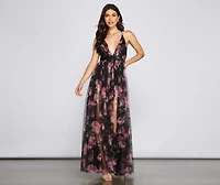 Aubrey Floral Mesh A-Line Dress