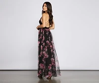Aubrey Floral Mesh A-Line Dress