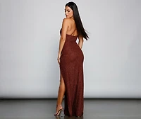 Leann Formal High Slit Glitter Dress