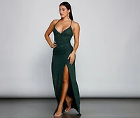 Leann Formal High Slit Glitter Dress