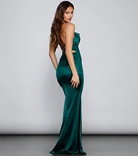 Selena Ruched Satin Mermaid Dress