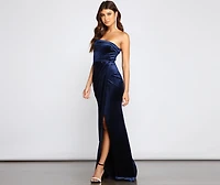 Cleo Formal One-Shoulder Velvet Dress