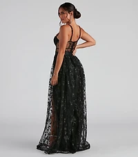 Alina Formal Illusion Lace A-Line Dress