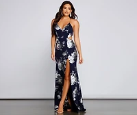 Courtney Foiled Floral Formal Dress