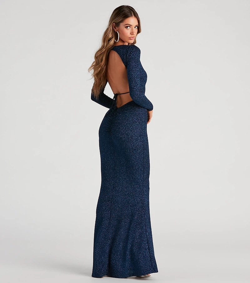 Francine Formal Open Back Glitter Dress