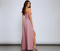 Wren Formal Ruched Crepe Dress