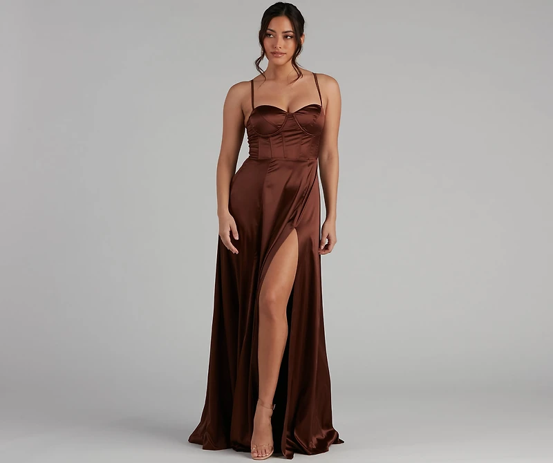 Windsor Jaxine Formal Satin Corset Dress at Hamilton Place in Chattanooga,  TN