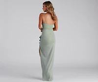 Constance Formal Ruffled Glitter Dress
