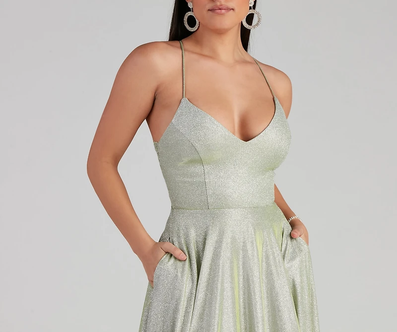 Palmer Formal Glitter Lace Dress
