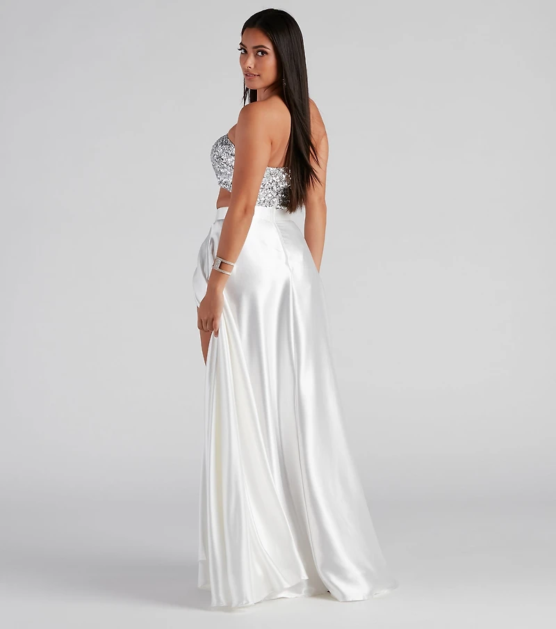 Celia Formal Sequin Two-Piece A-Line Dress