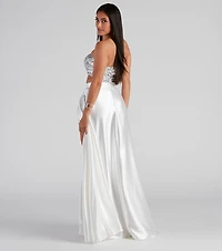 Celia Formal Sequin Two-Piece A-Line Dress