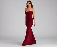 Cassidy Strapless Trumpet Formal Dress