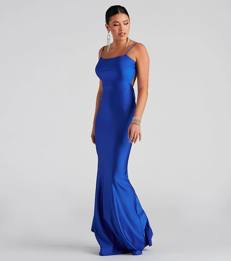Meadow Formal Open Back Ruffled Dress