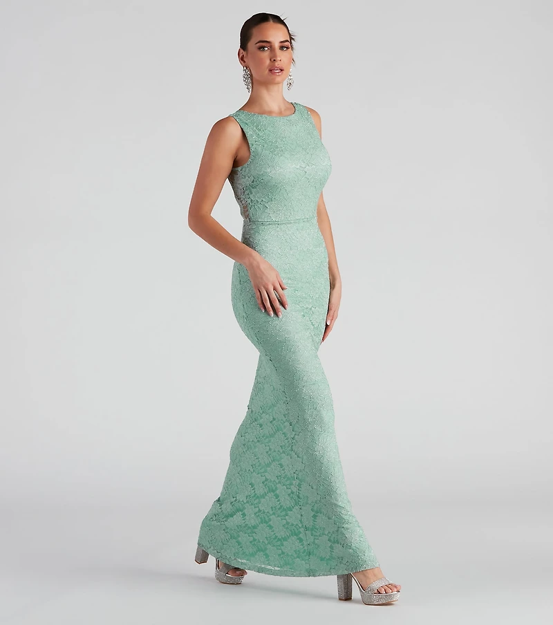 Emery Sleeveless Lace Formal Dress
