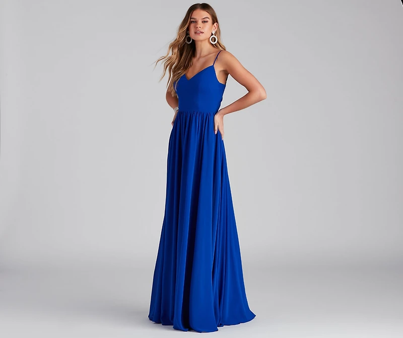 Brailey Formal Chiffon A-Line Long Dress
