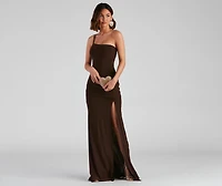 Rya Formal One Shoulder High Slit Dress