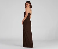 Rya Formal One Shoulder High Slit Dress