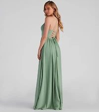 Shailene Lace Back Chiffon Formal Dress