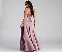 Zoe Satin A-Line Formal Dress