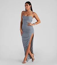 Aria Heat Stone Mesh Formal Dress