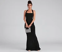 Kippa Formal Slim Halter Dress