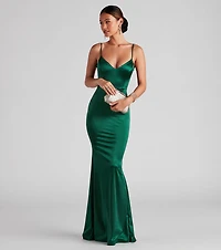 Camille Formal Satin Caged Dress