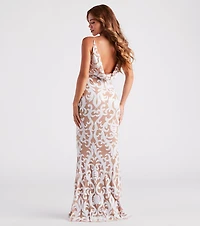 Lea Formal Sequin Low Back Dress