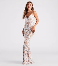 Lea Formal Sequin Low Back Dress