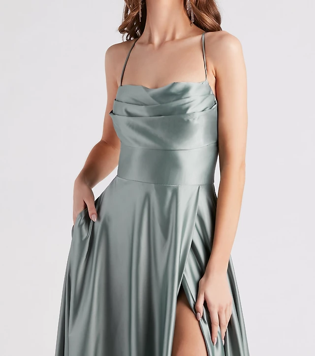 old navy women's satin cowl maxi dress reviews The Occasion by Old Navy Satin Cowl Maxi Dress