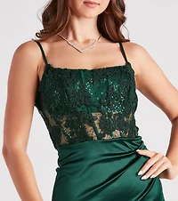 Mikayla Formal Lace Sequin Mermaid Dress