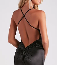 Elodie Satin Backless Mermaid Dress