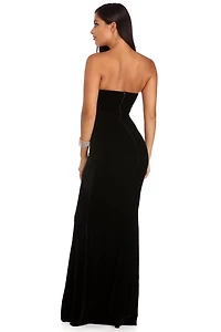 Francesca Velvet Rose Applique Dress