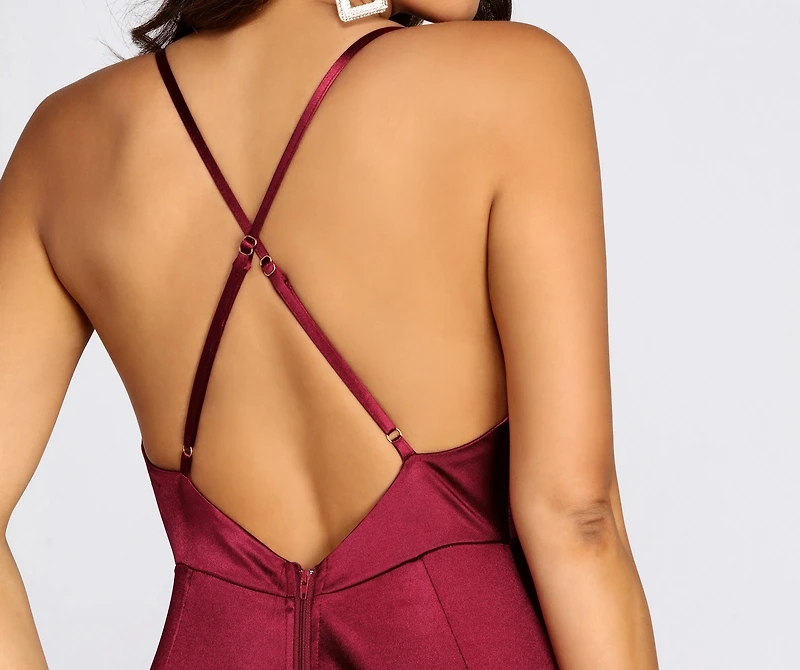 Raelynn Satin Cross Strap Dress