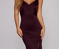 Eliza Formal Pleated Scuba Dress