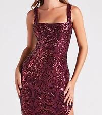 Jolena Formal Sequin Side Slit Dress