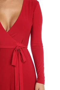 Yasmin Long Sleeve Wrap Dress