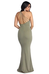 Cecilia One Shoulder Crepe Dress
