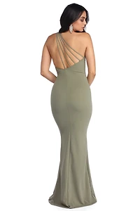 Cecilia One Shoulder Crepe Dress