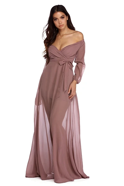 Britt Wrap Formal Floral Dress