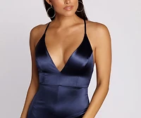 Raelynn Satin Cross Strap Dress