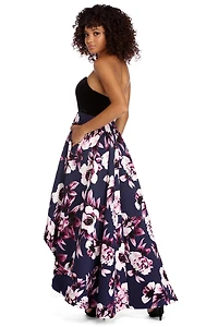 Vivan Formal Floral High-Low Dress